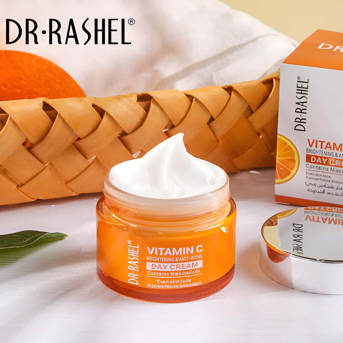 Dr Rashel Vitamin C Brightening And Anti-Aging Day Cream With Niacinamide | Hydrating Face Moisturizer For Glowing Skin – 50g